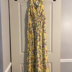 Japna Yellow Floral Maxi Dress